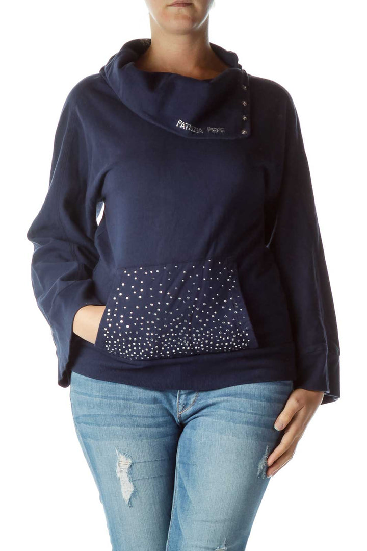 Navy Silver Gemstone Sweater