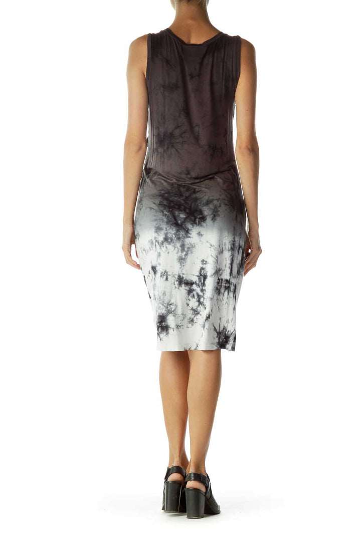 Gray Tie Dye Jersey Knit Dress