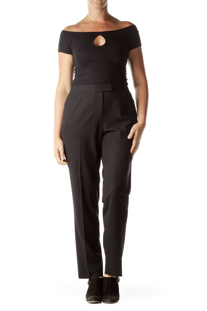 Black Cropped Slacks