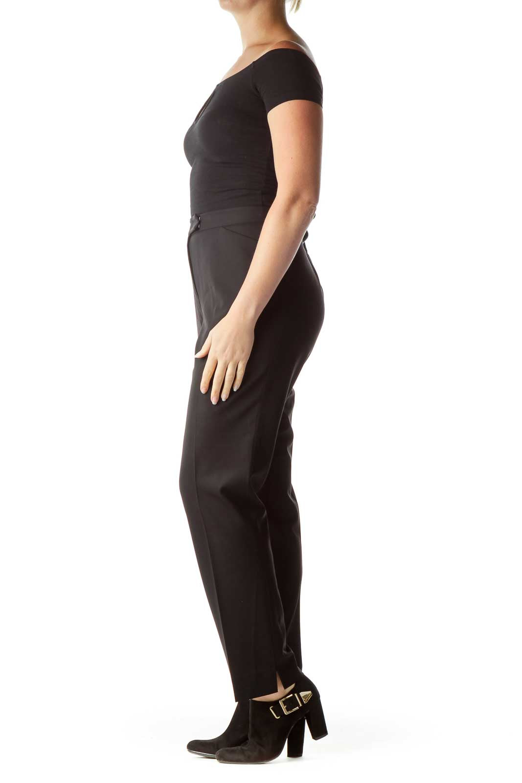 Black Cropped Slacks