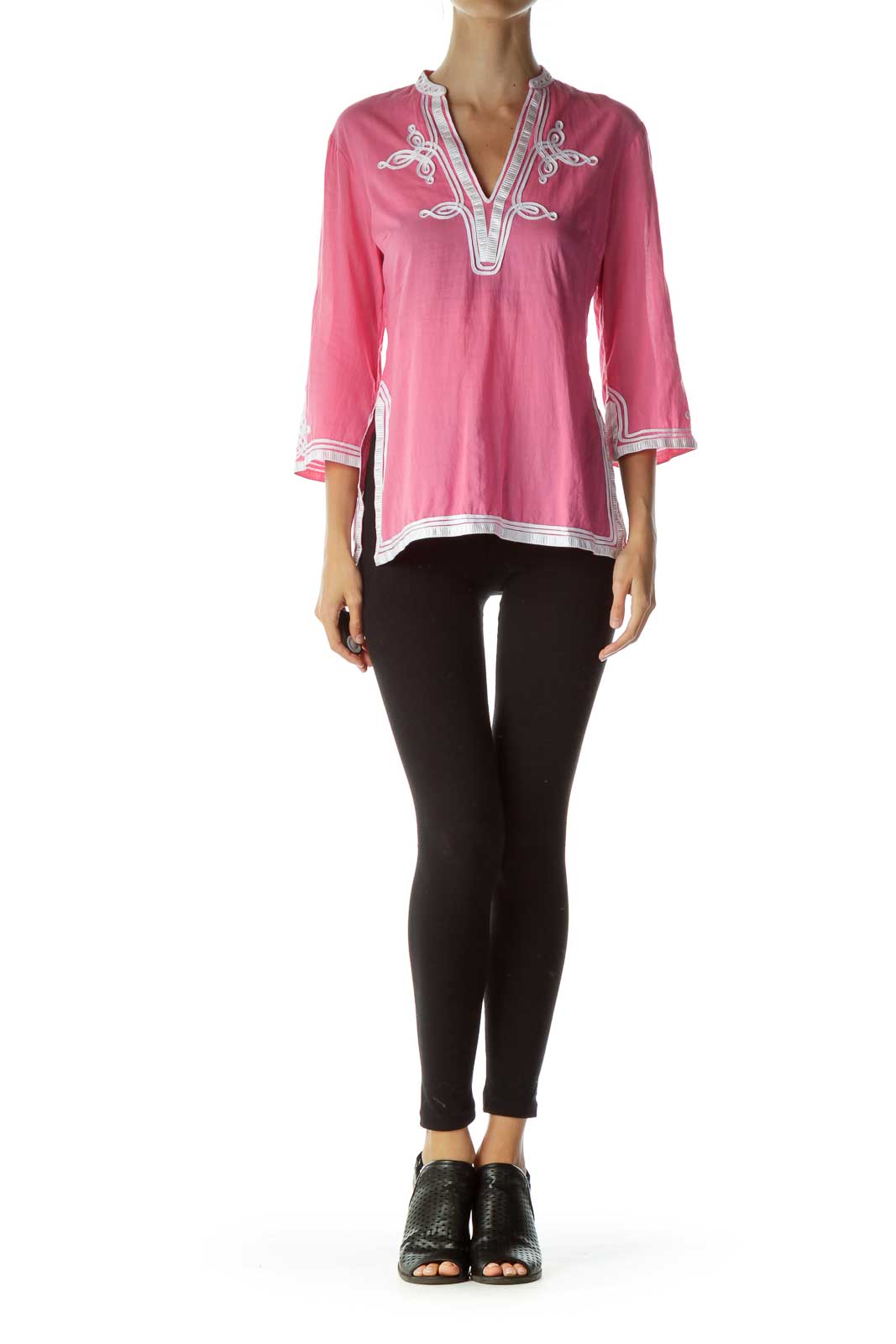 Pink White Detailed Tunic