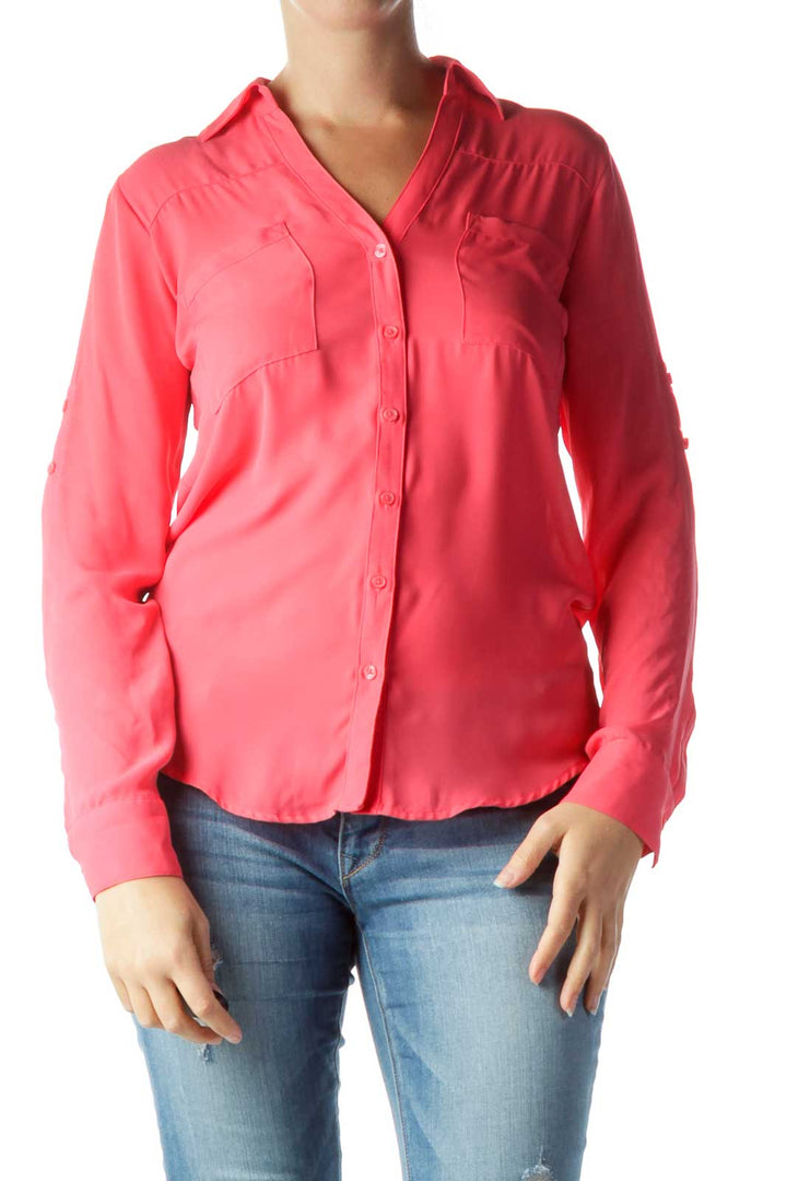 Pink Buttoned Collared Shirt