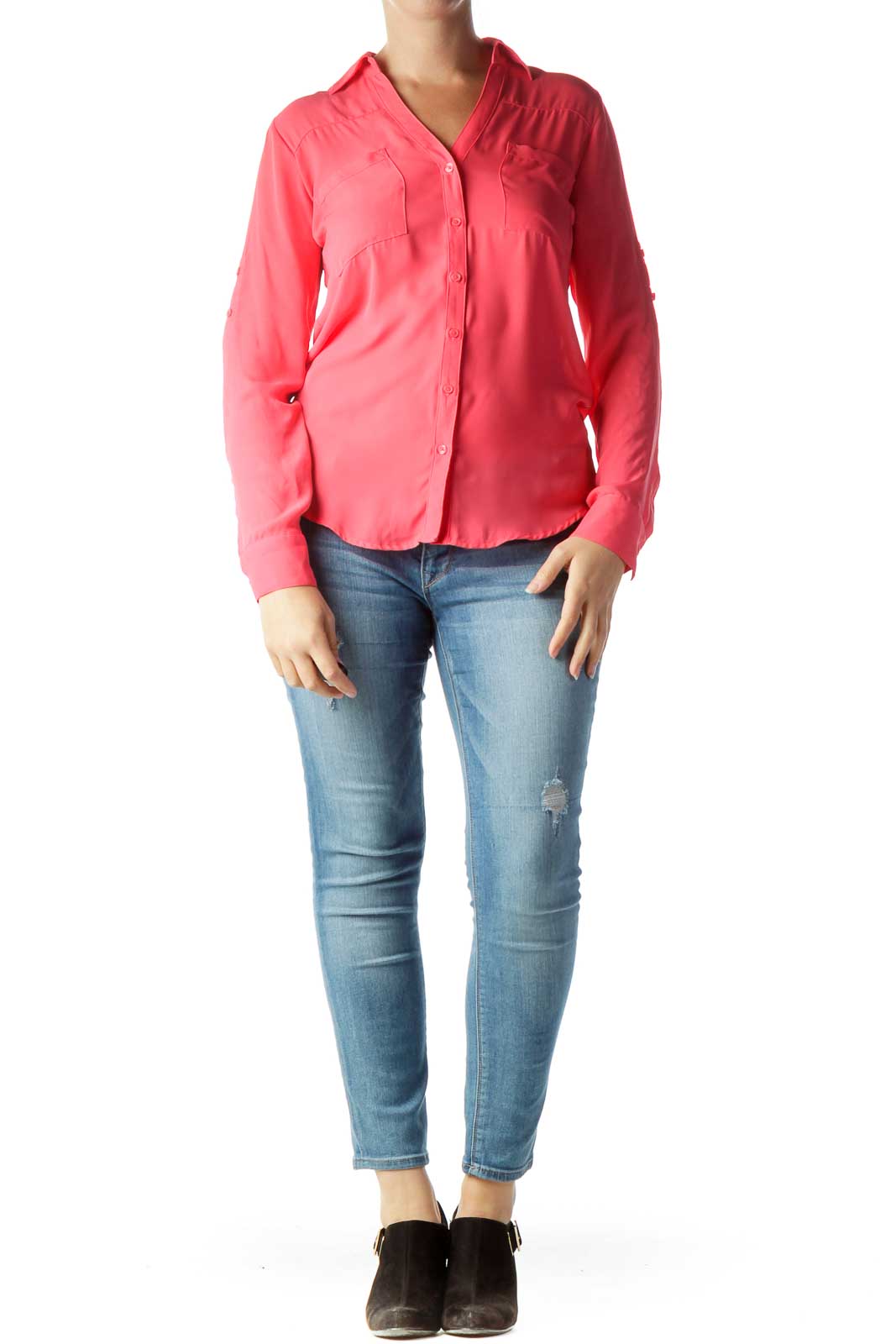 Pink Buttoned Collared Shirt