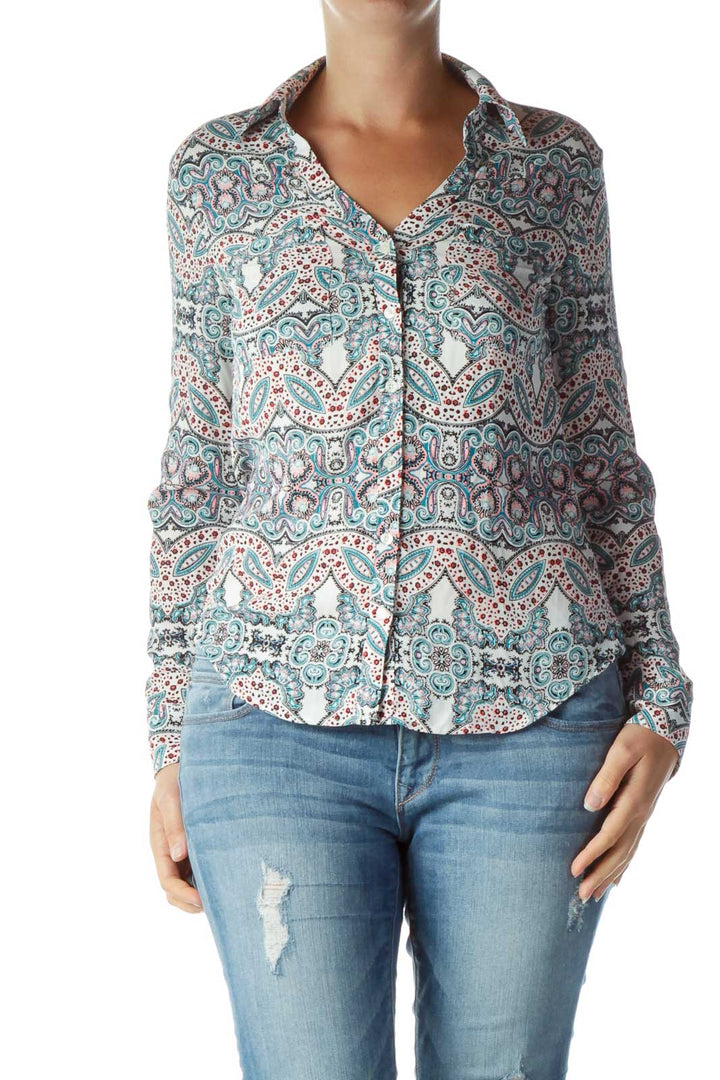 Multicolor Paisley Collared Shirt