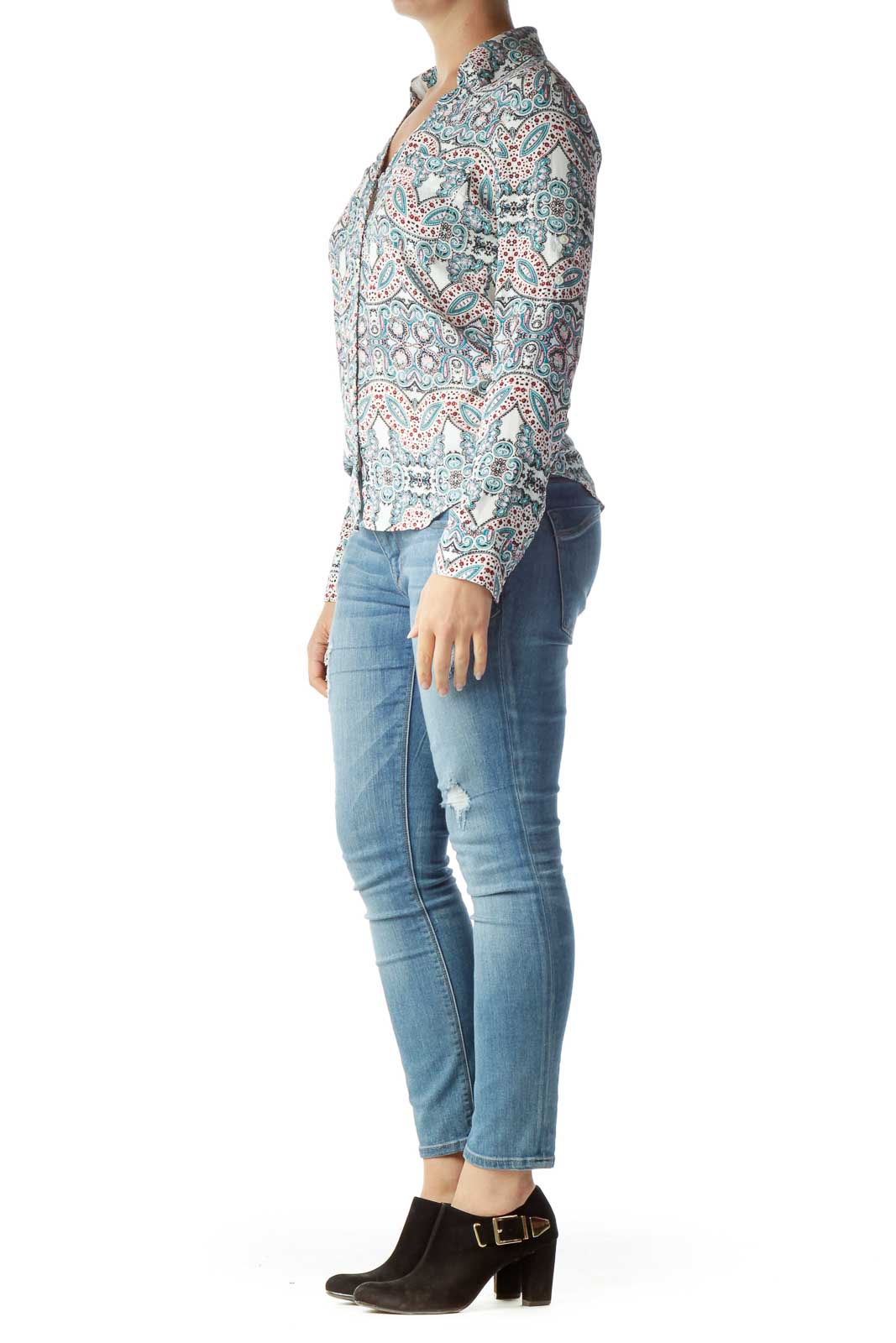 Multicolor Paisley Collared Shirt