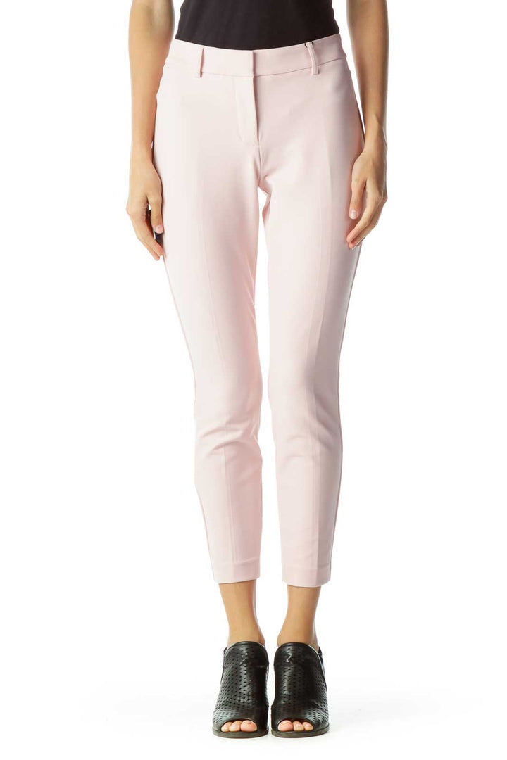 Pink Skinny Mid-Rise Slacks