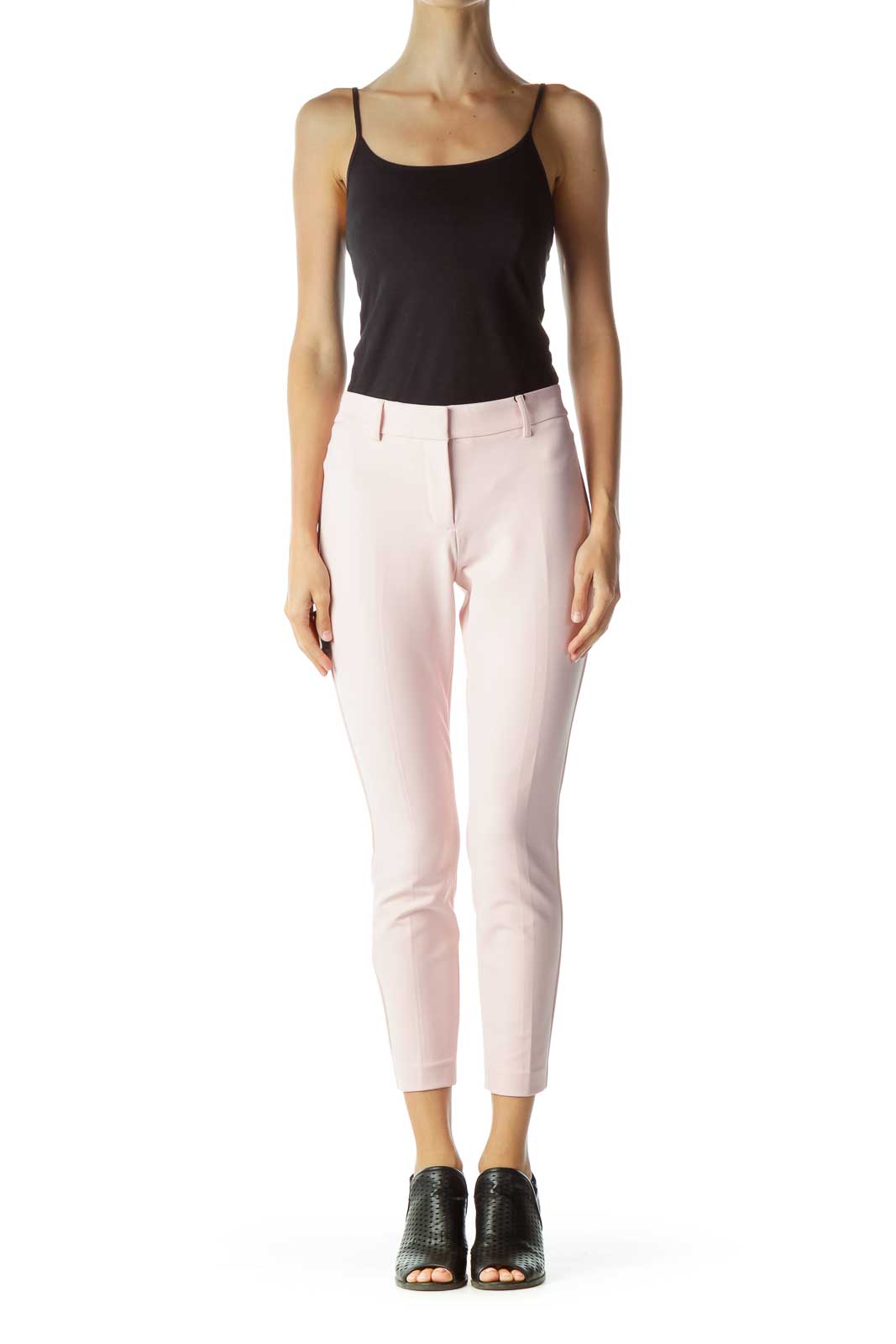 Pink Skinny Mid-Rise Slacks