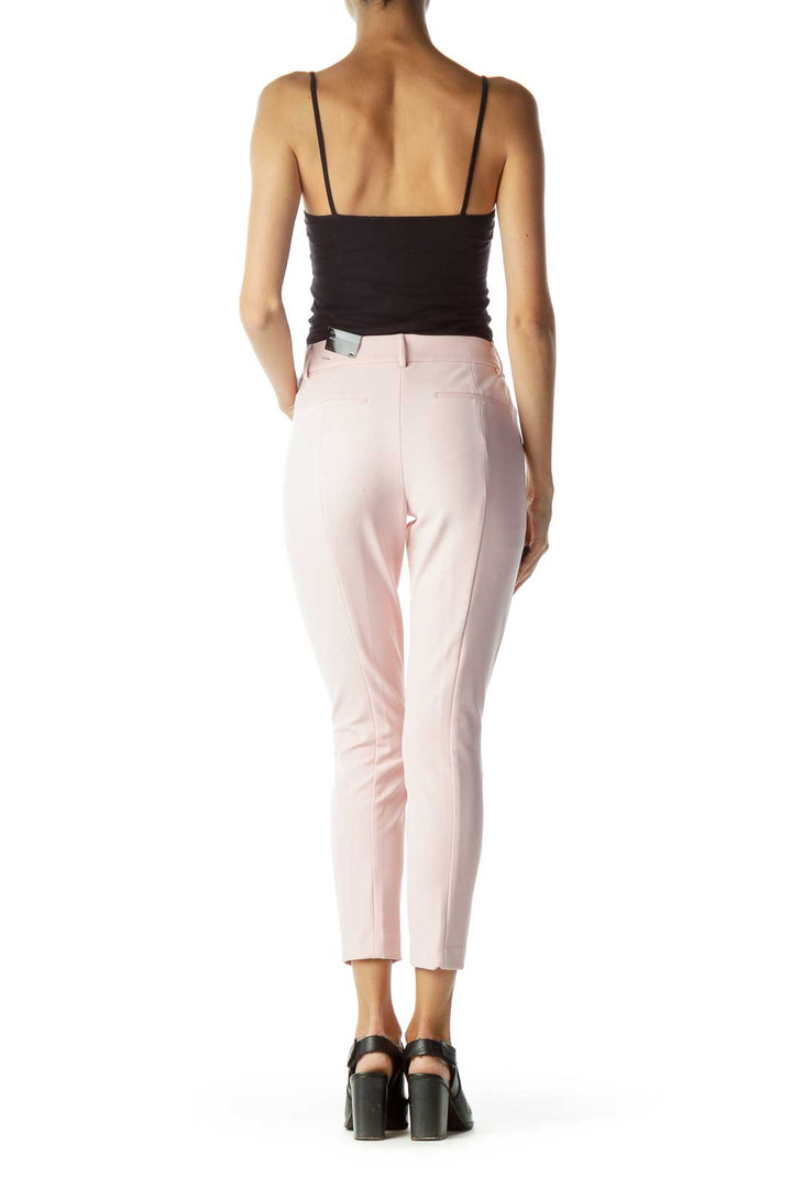 Pink Skinny Mid-Rise Slacks