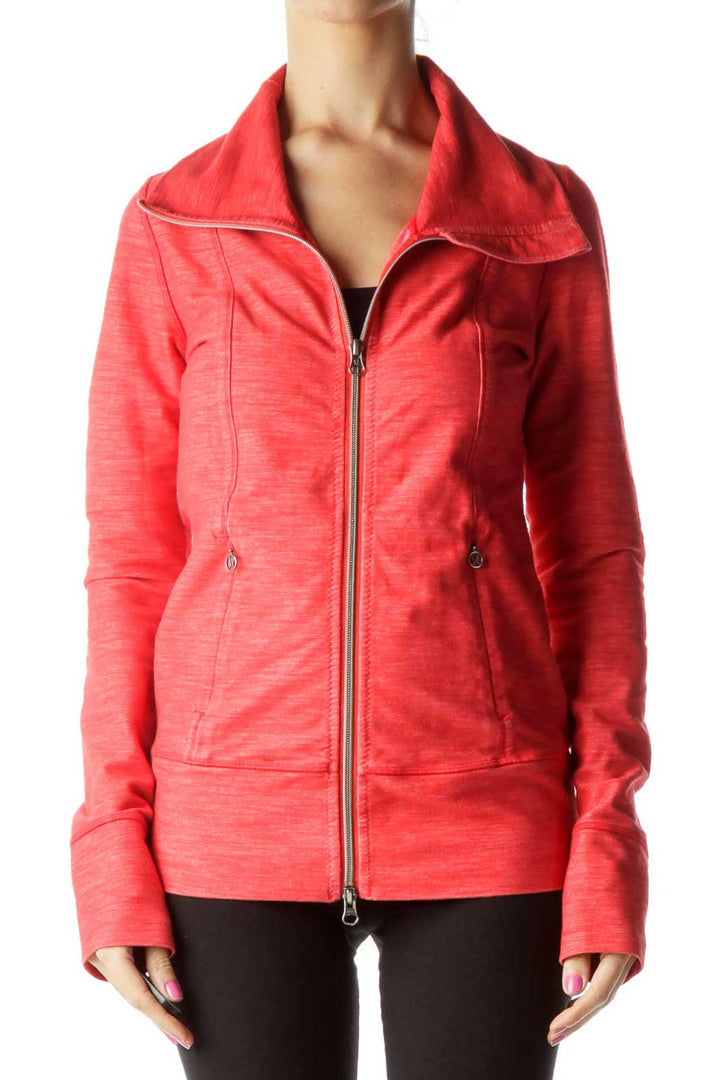 Red Mottled Fitted Jacket