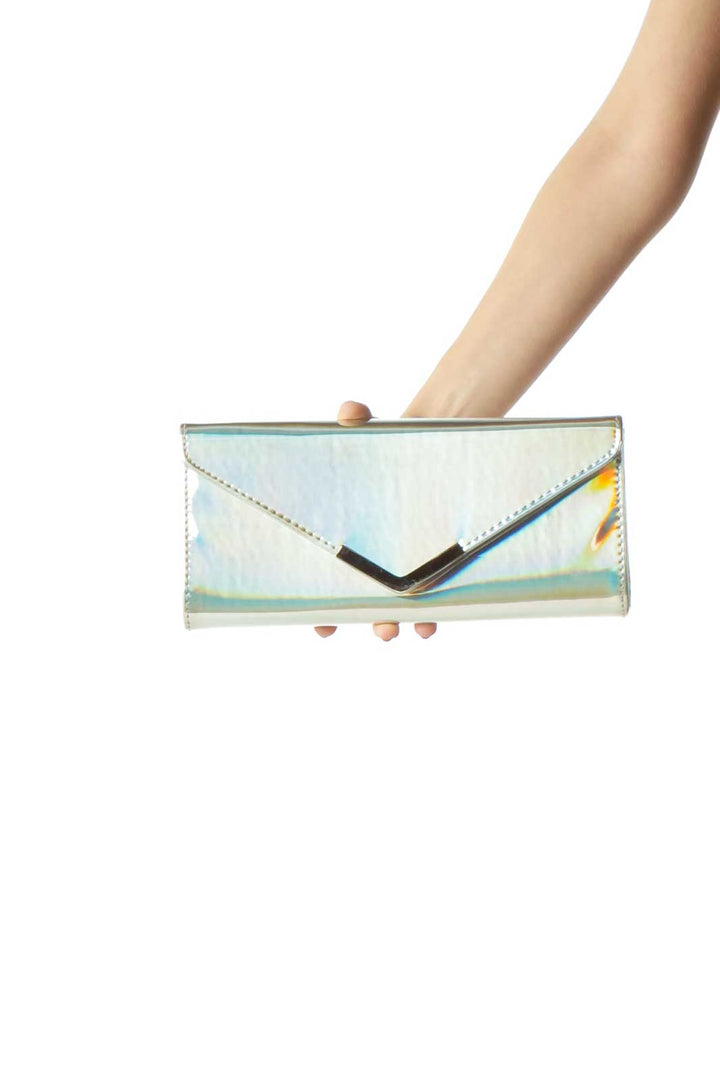 Silver Iridescent Clutch