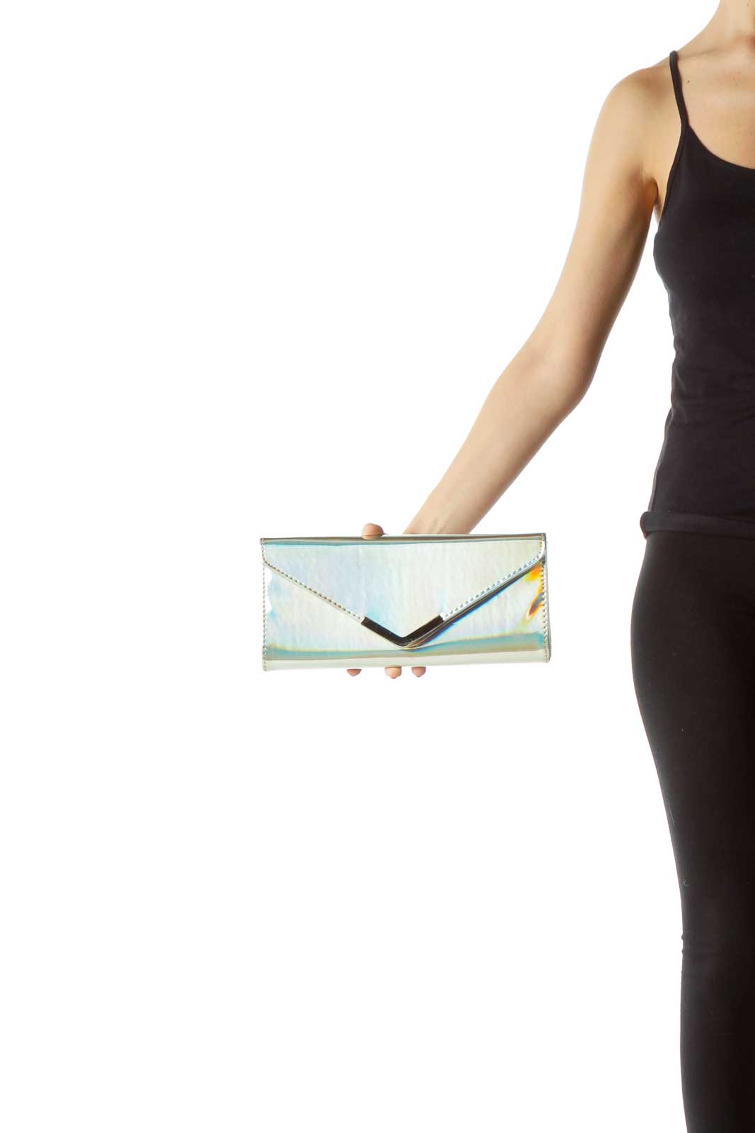 Silver Iridescent Clutch