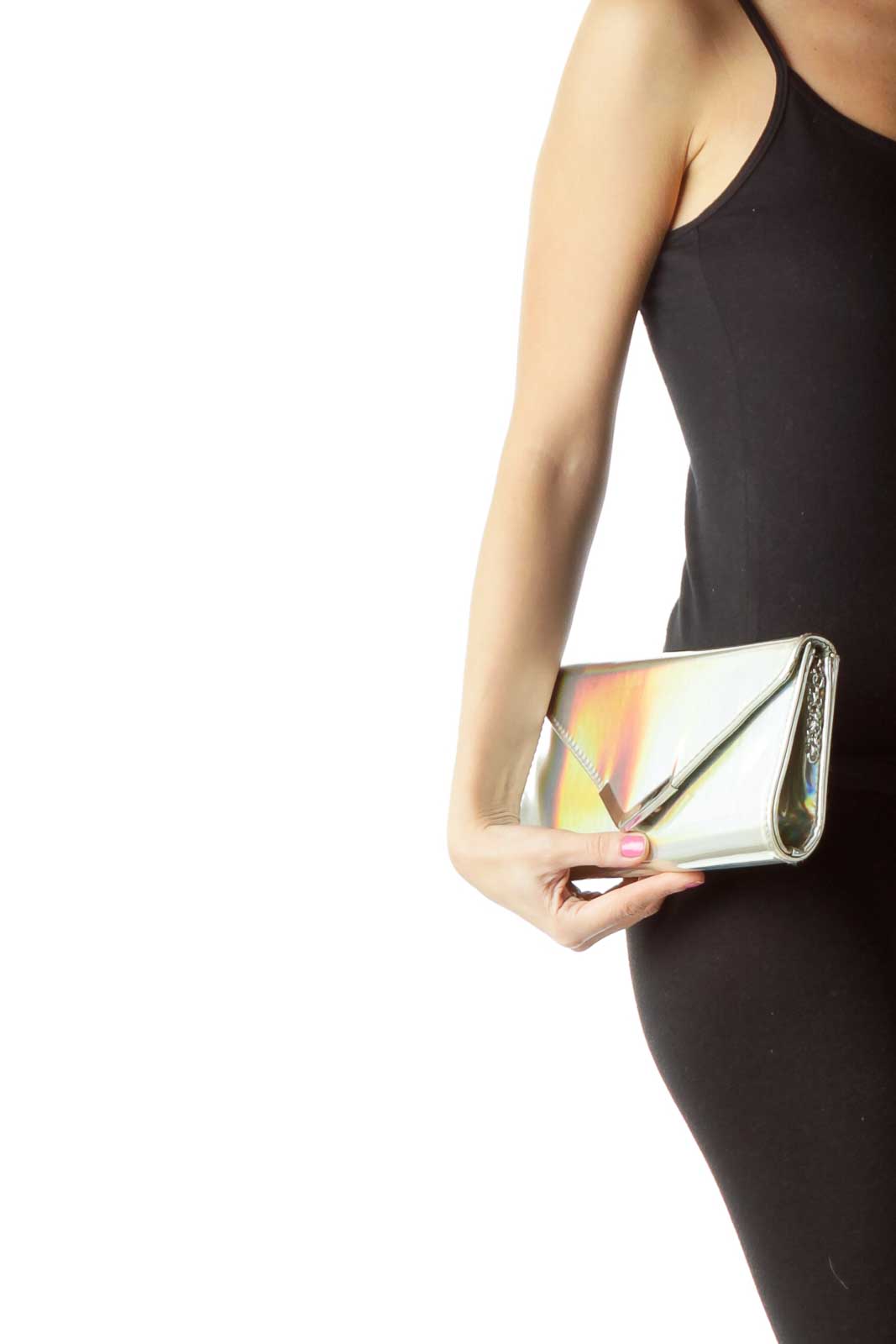 Silver Iridescent Clutch