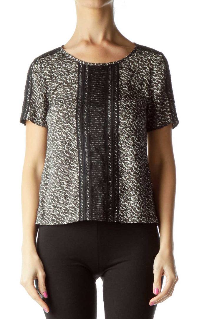 Black White Printed Blouse