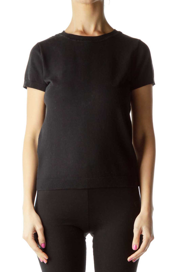 Black Round Neck Top