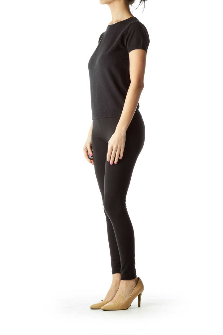 Black Round Neck Top