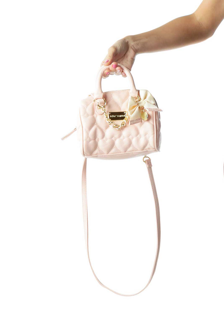 Pink Heart Bow Detail Satchel