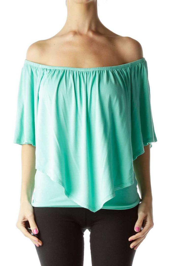 Green Off-the-Shoulder Blouse