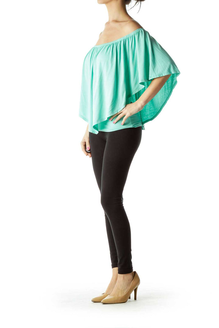 Green Off-the-Shoulder Blouse