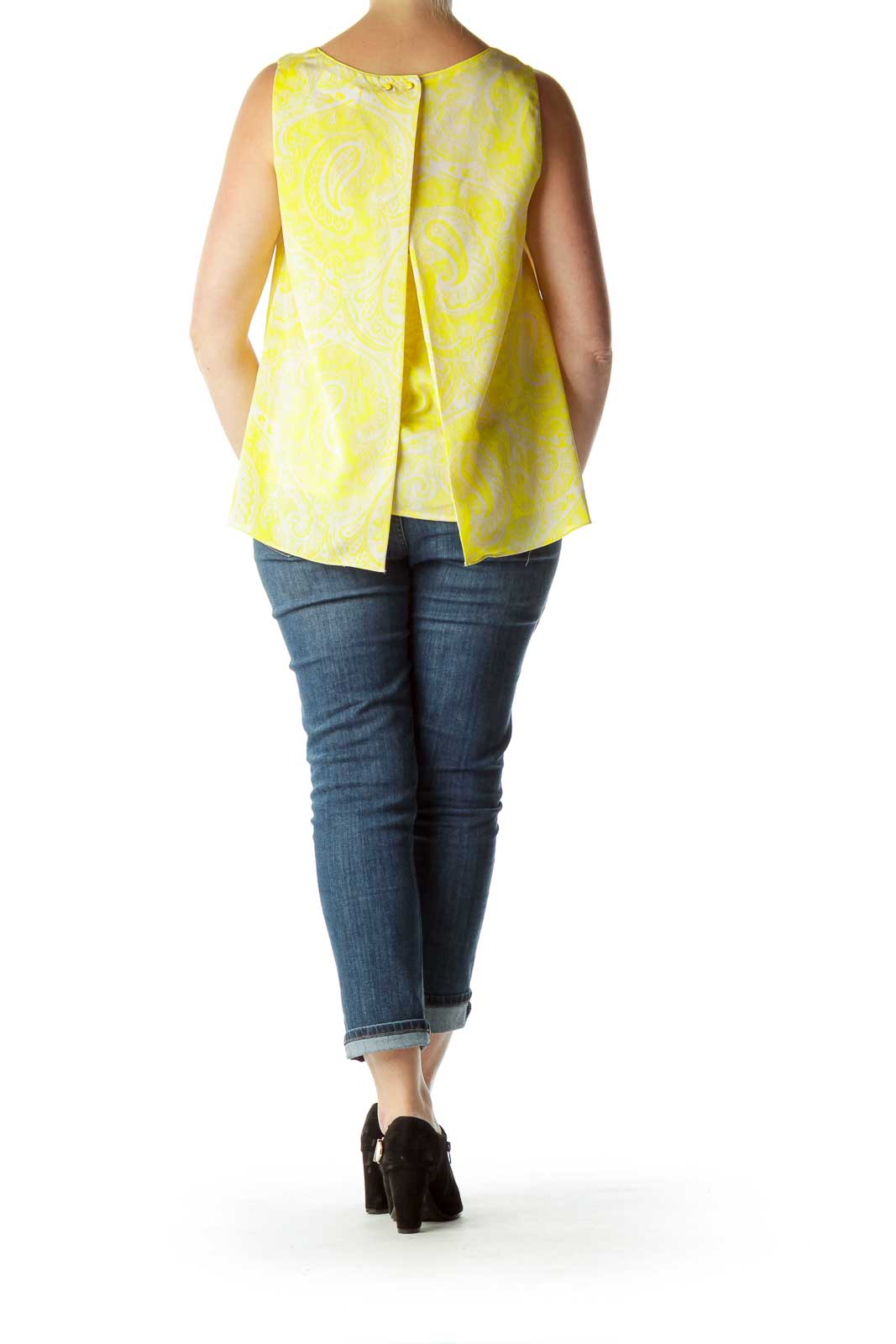 Yellow Beige Sleeveless Blouse