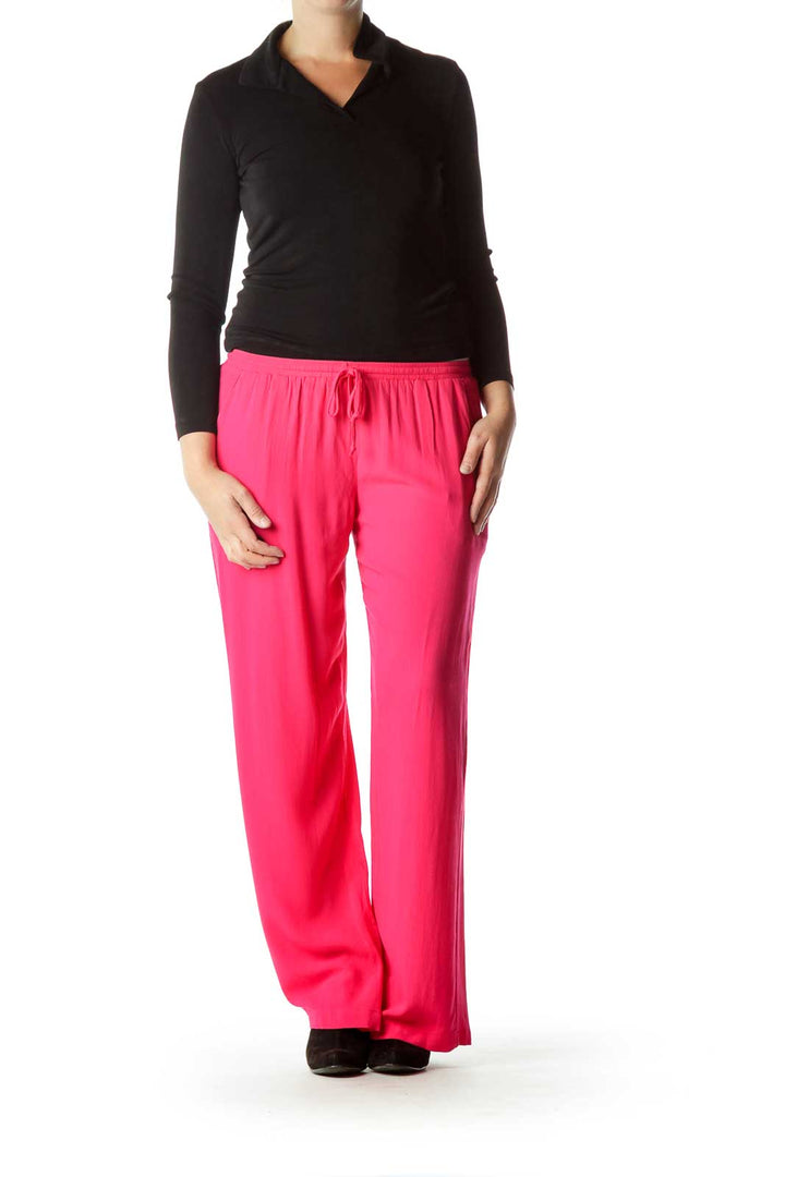 Pink Drawstring Track Pants