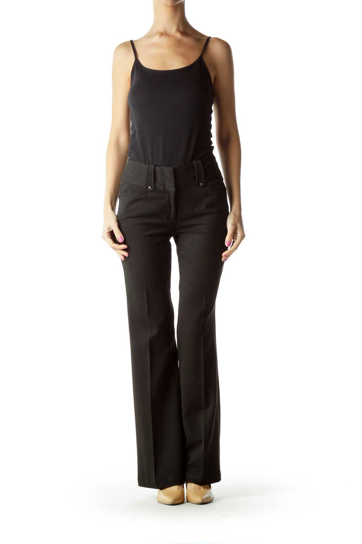 Black Straight-Leg Slacks