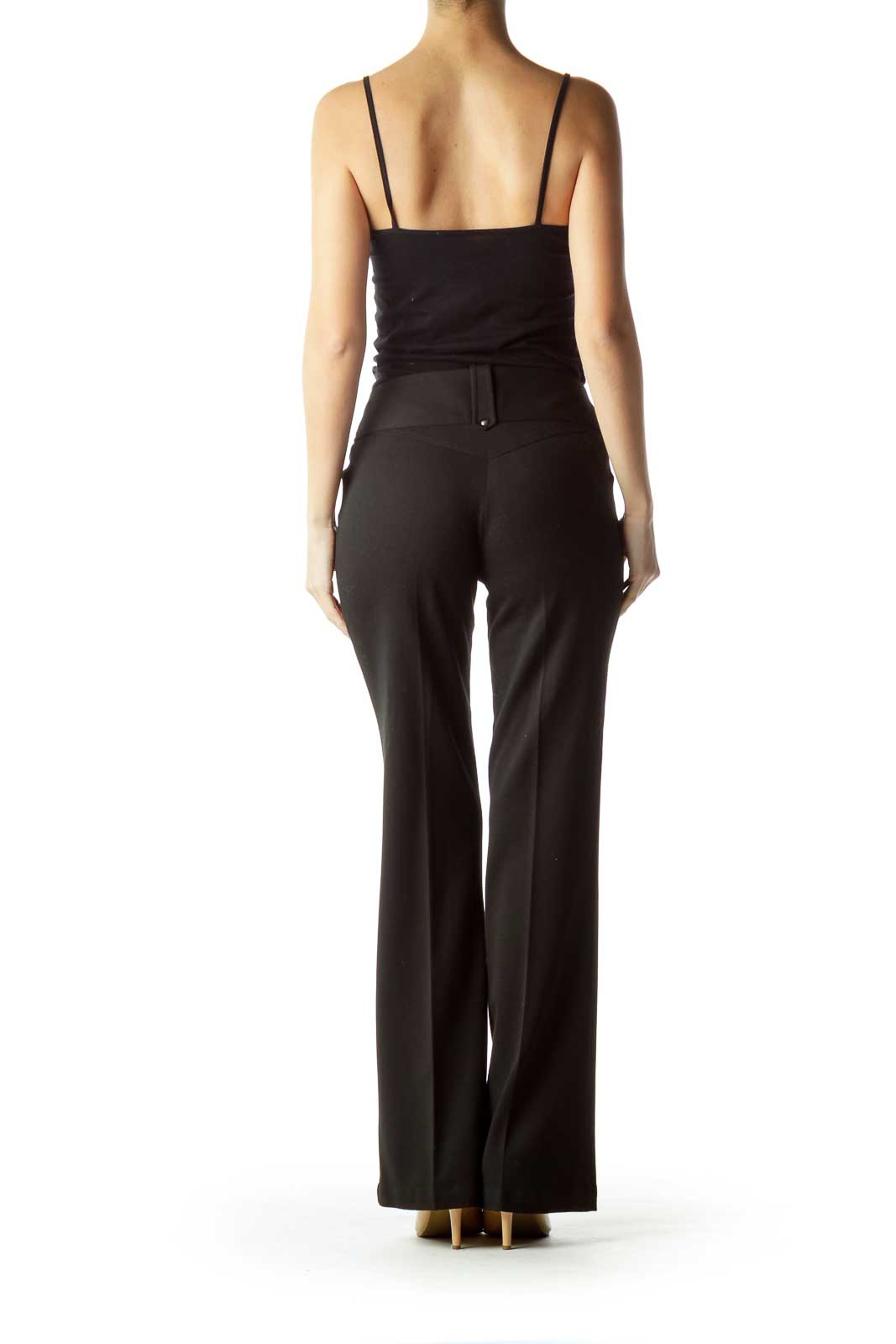 Black Straight-Leg Slacks