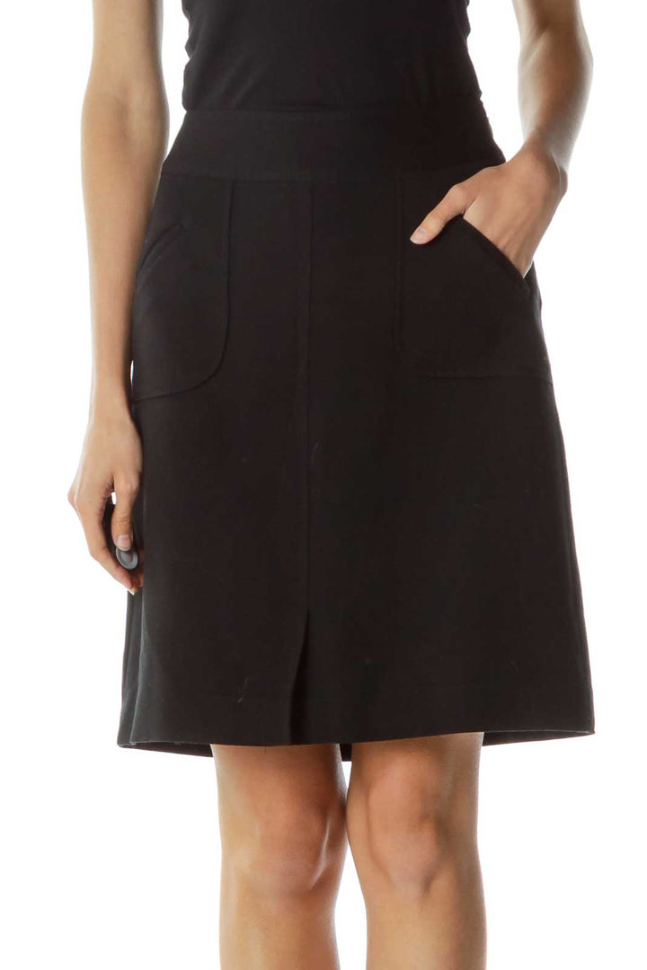 Black Pocketed Pencil Skirt