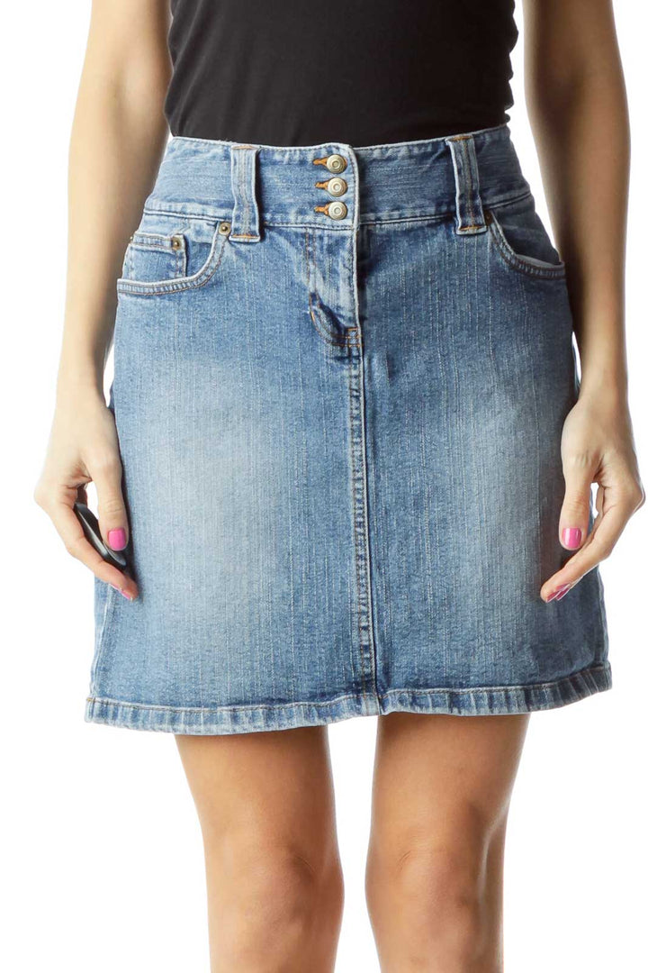 Blue Denim Mini Skirt