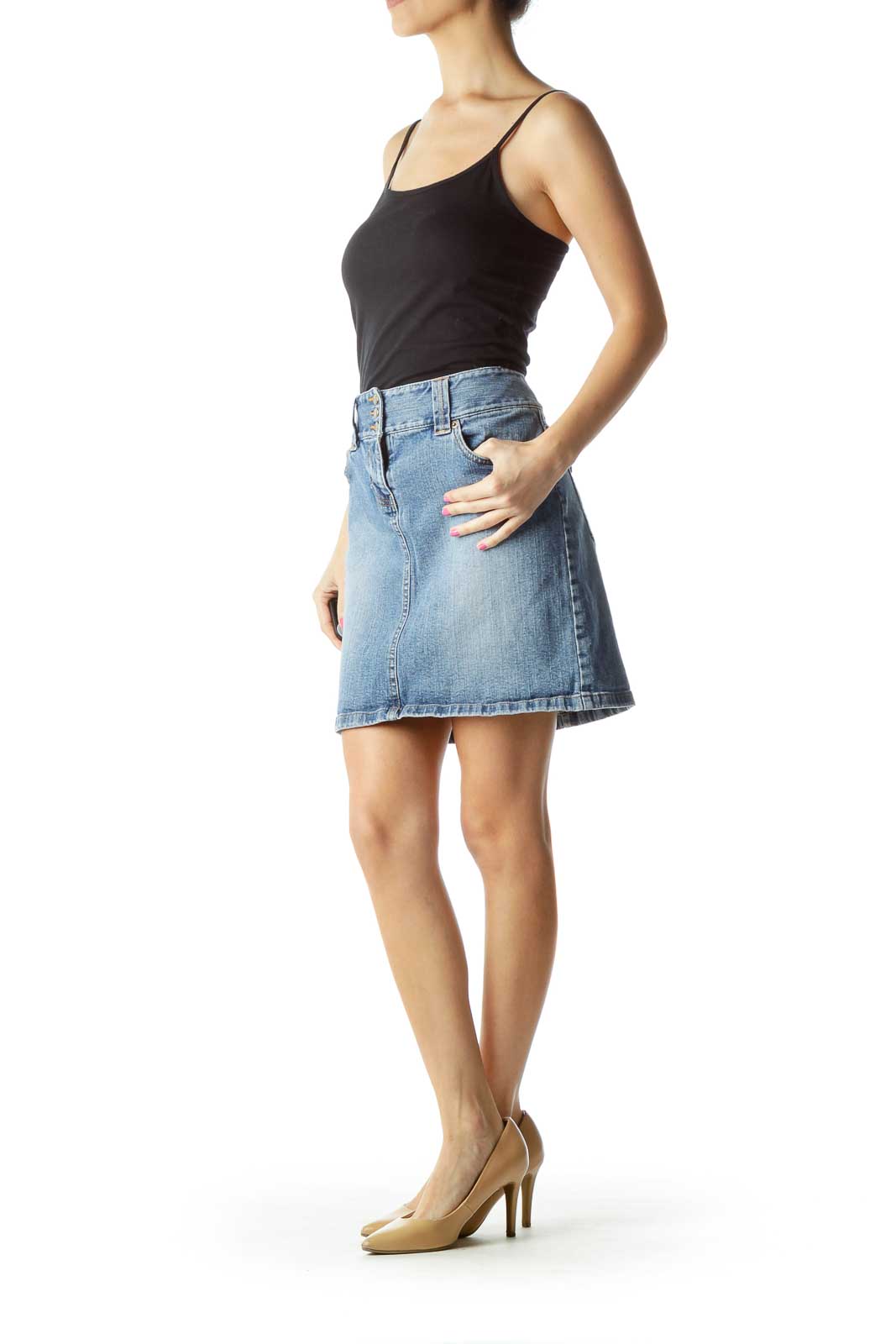 Blue Denim Mini Skirt