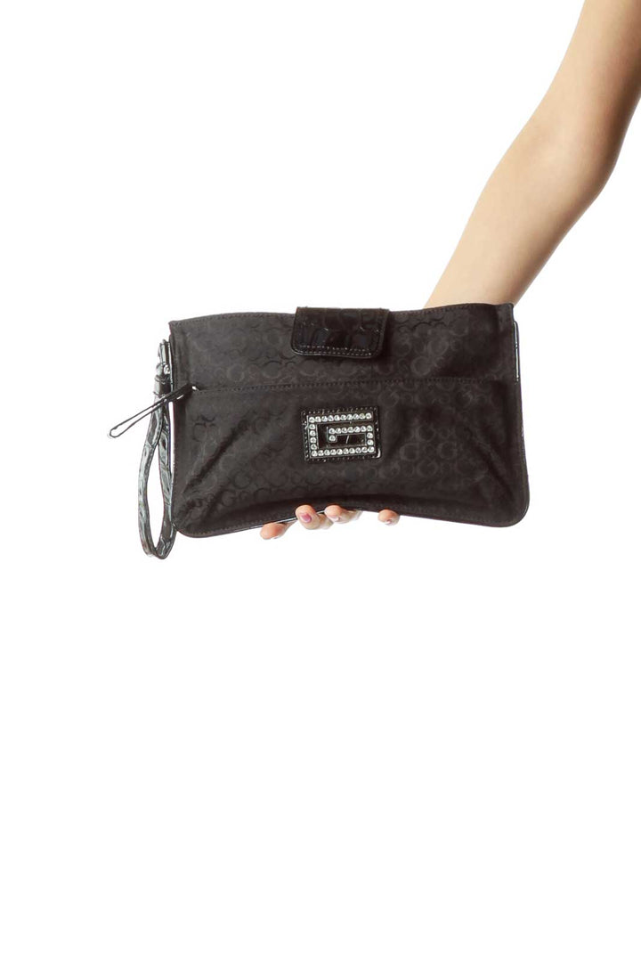 Black Monogrammed Clutch