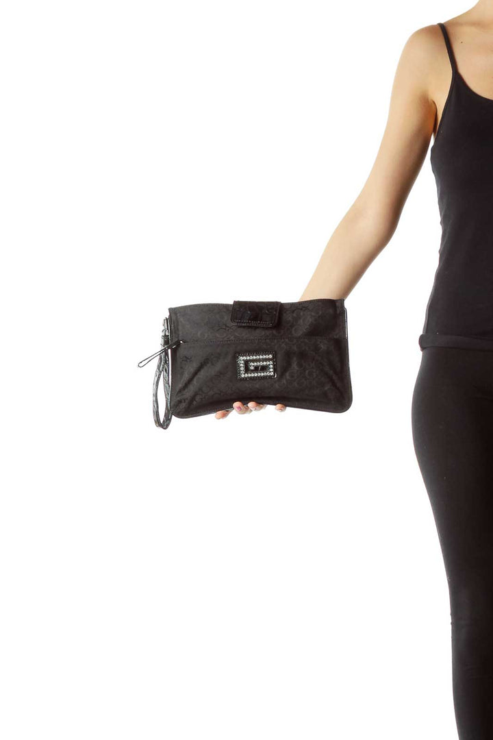 Black Monogrammed Clutch