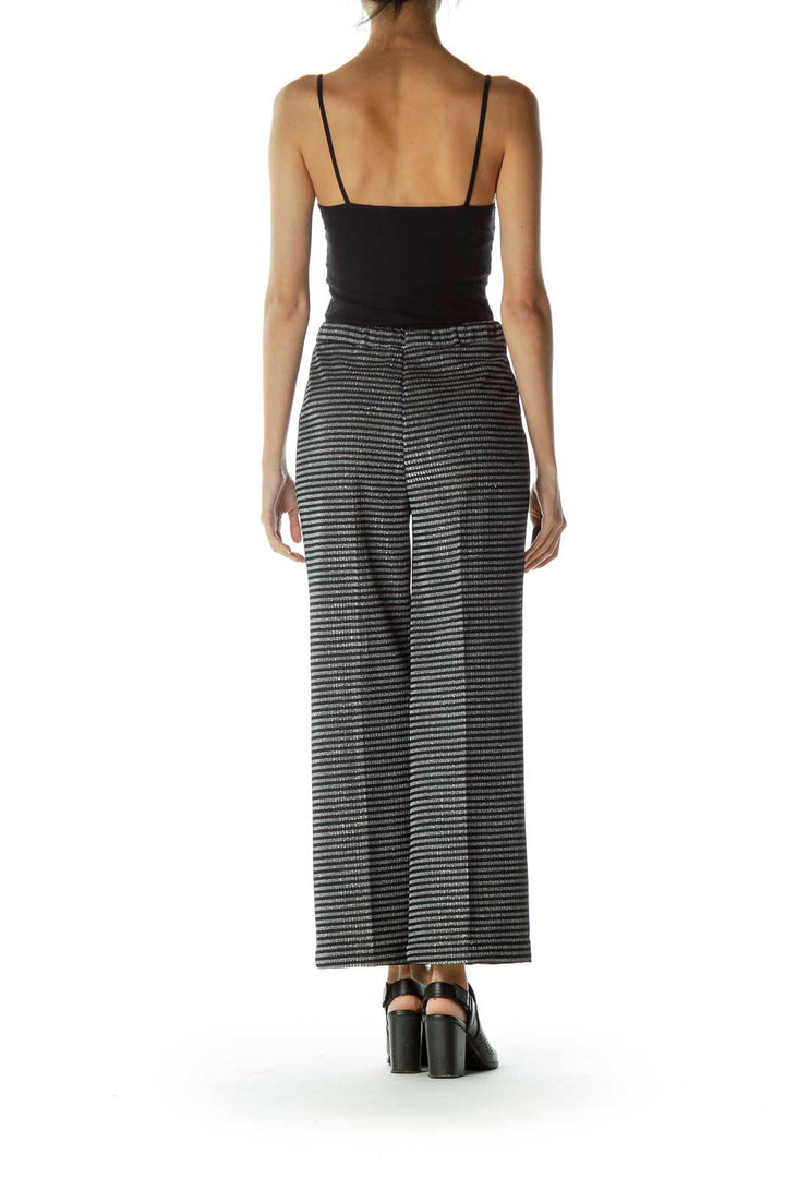 Black Gray Metallic Striped Pant