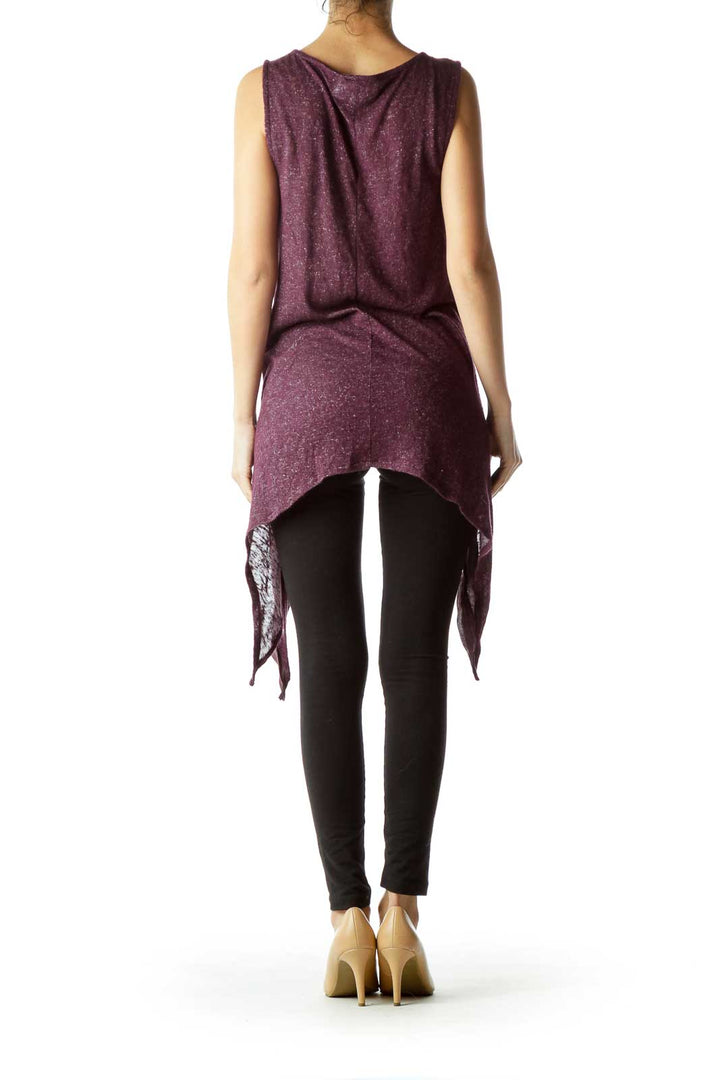 Burgundy Sleeveless Mottled Top