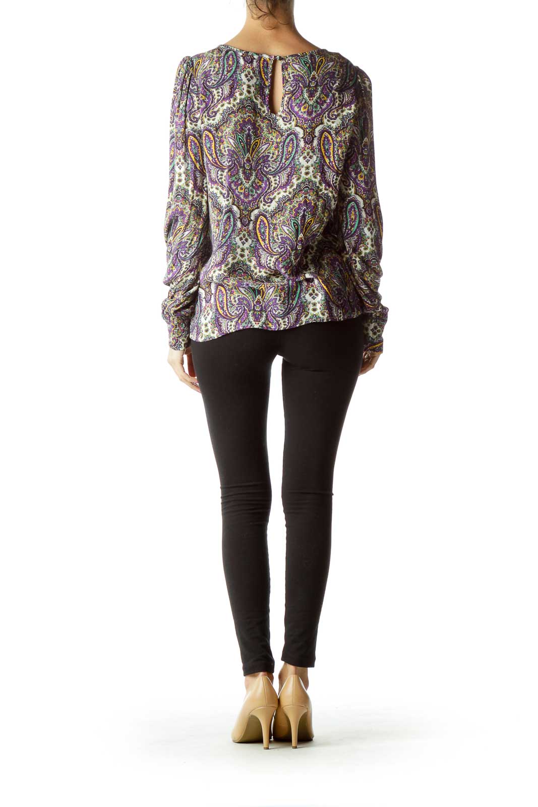 Purple Paisley Print Blouse