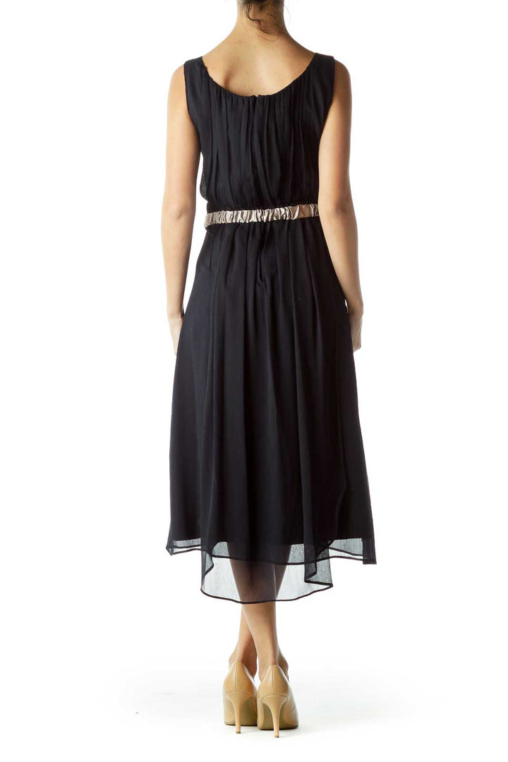 Navy Empire Waist Cocktail Dress