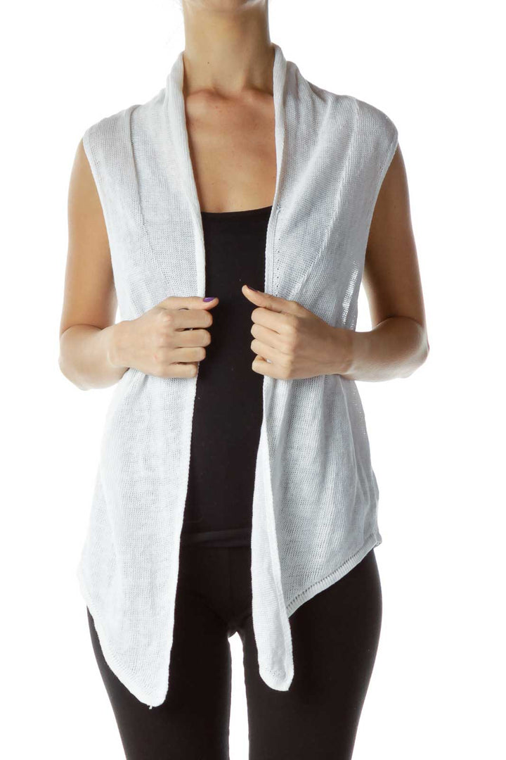 White Linen Knit Vest