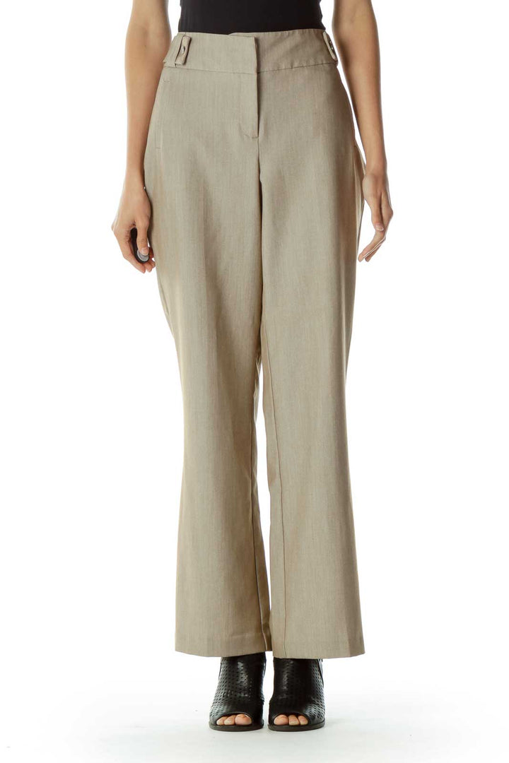 Beige Straight Leg Pant