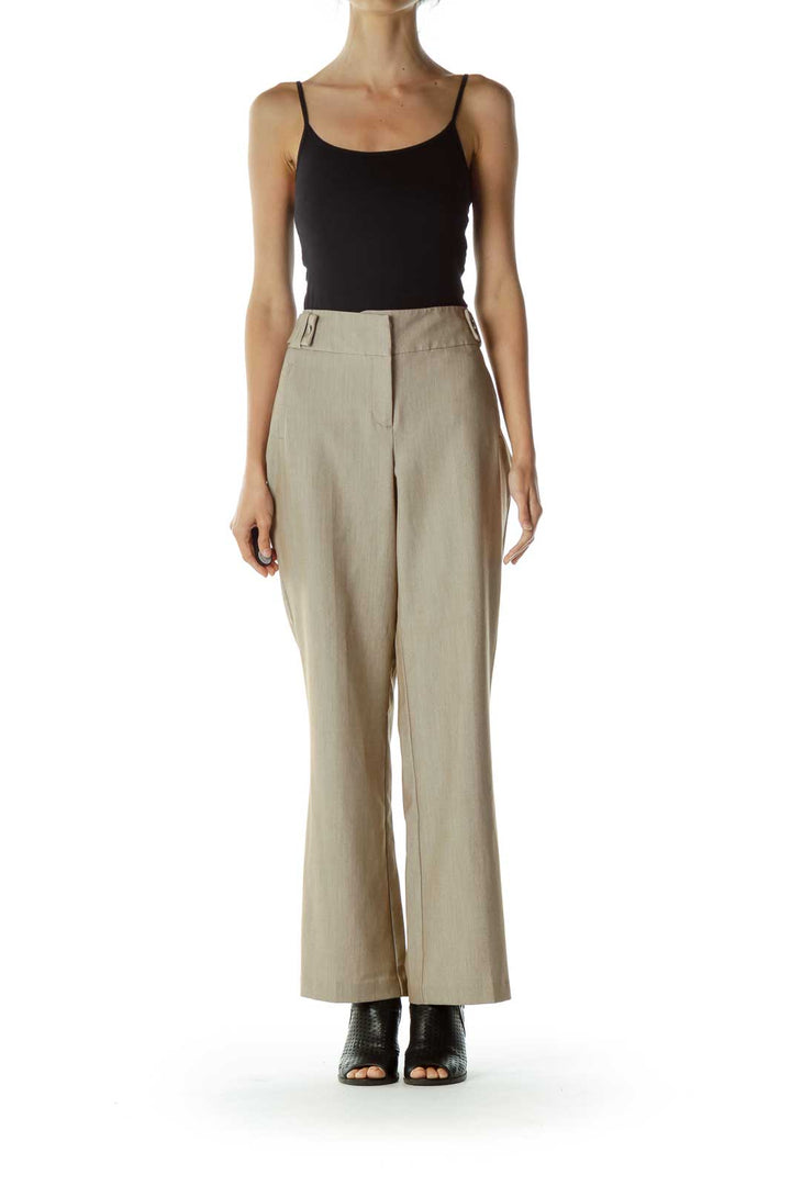 Beige Straight Leg Pant