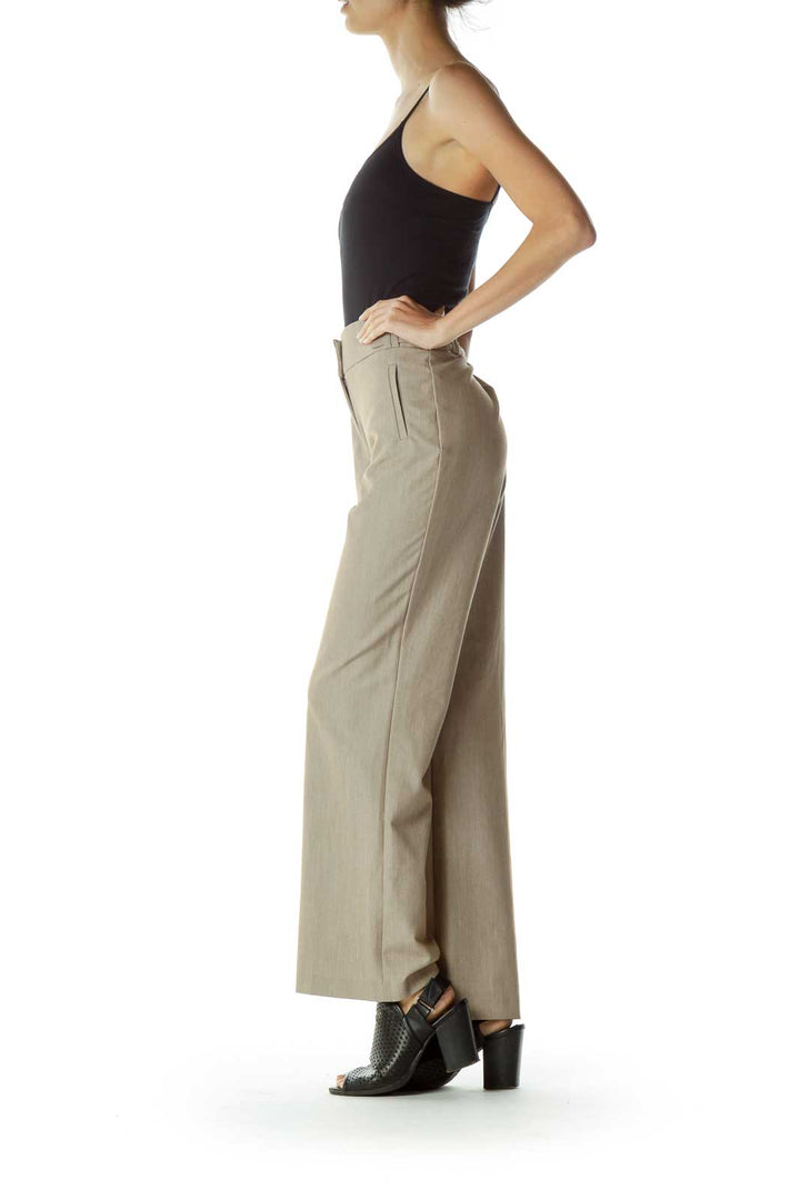 Beige Straight Leg Pant