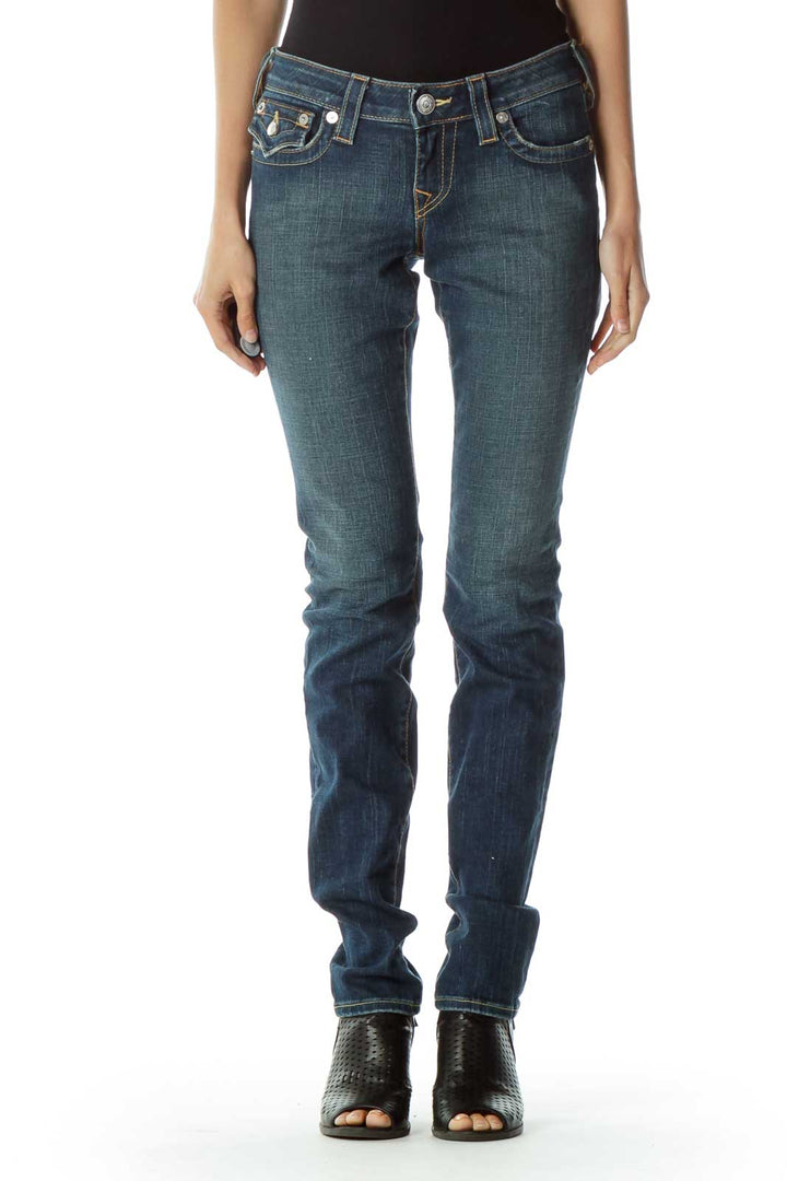 Blue Faded Skinny Jeans