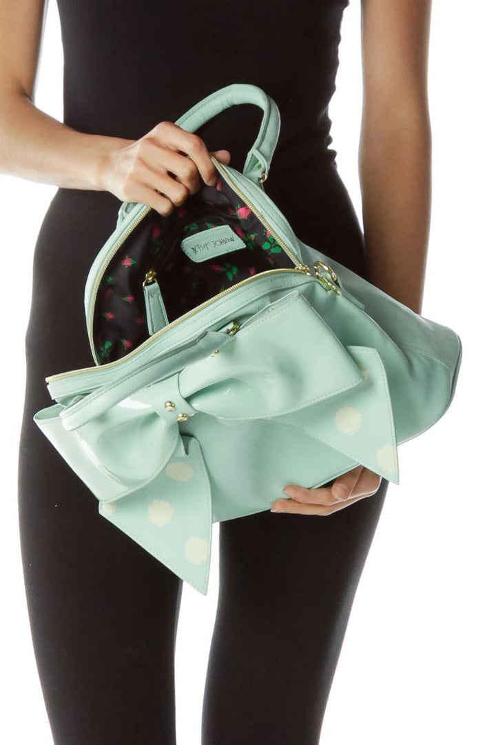 Mint Green Shoulder Bag with Bow