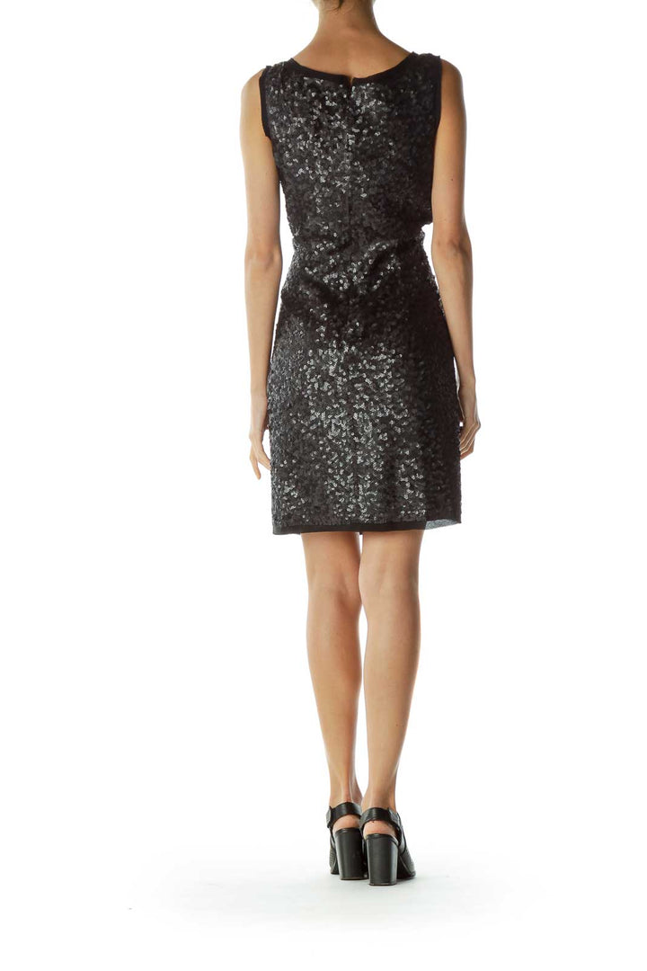 Black Sequin Shift Dress