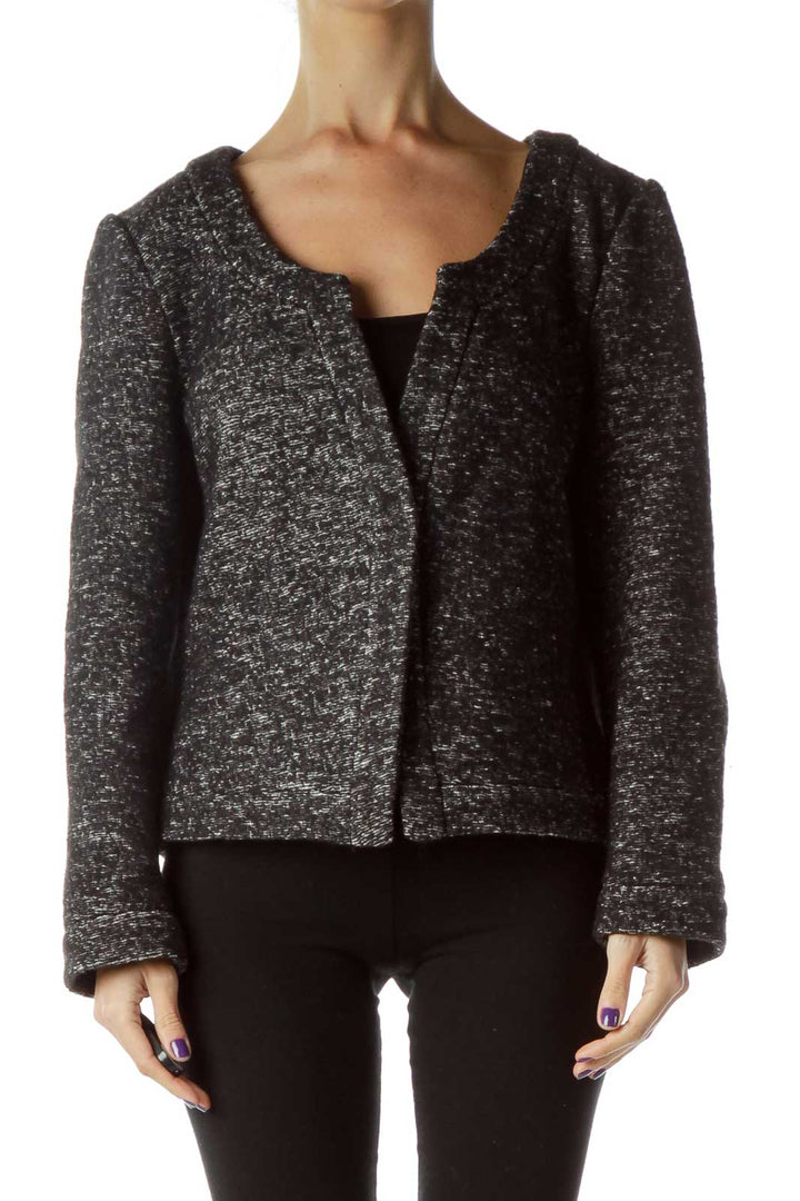 Black Wool Tweed Jacket