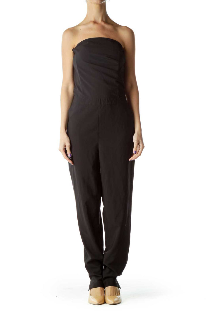 Black Strapless 7/8 Jumpsuit