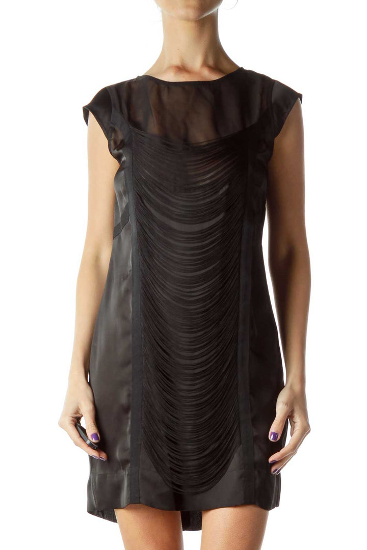 Black Fringe Cocktail Dress