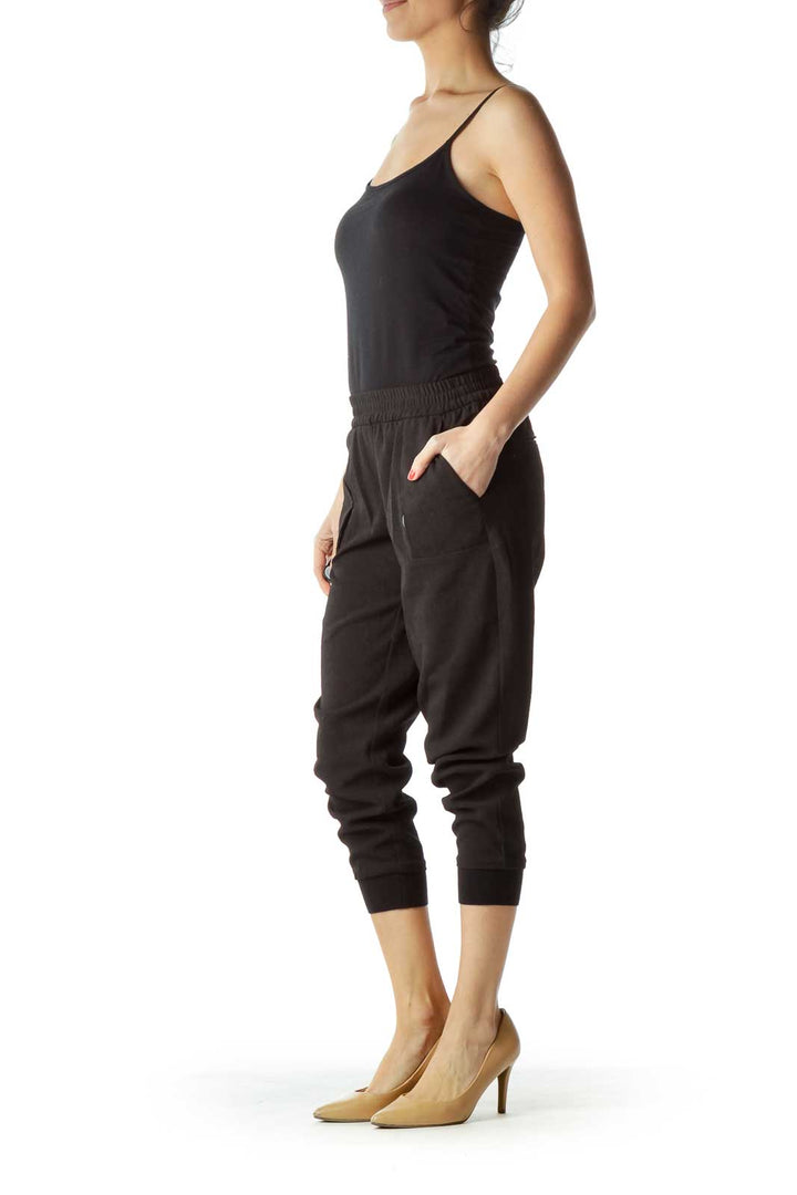 Black Crepe Tapered Pant