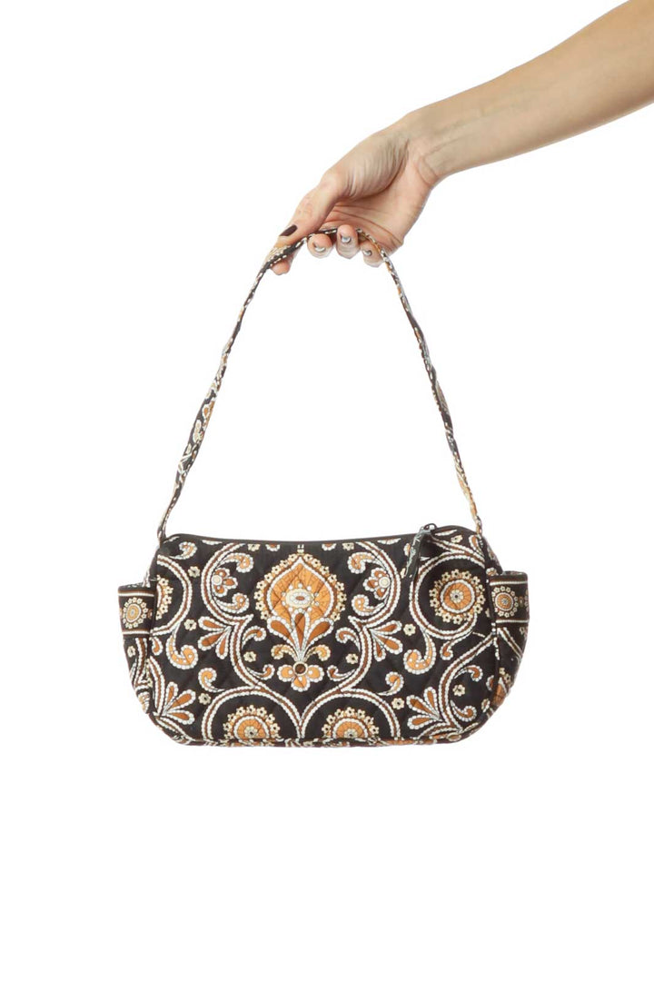 Black Brown Paisley Mini Shoulder Bag