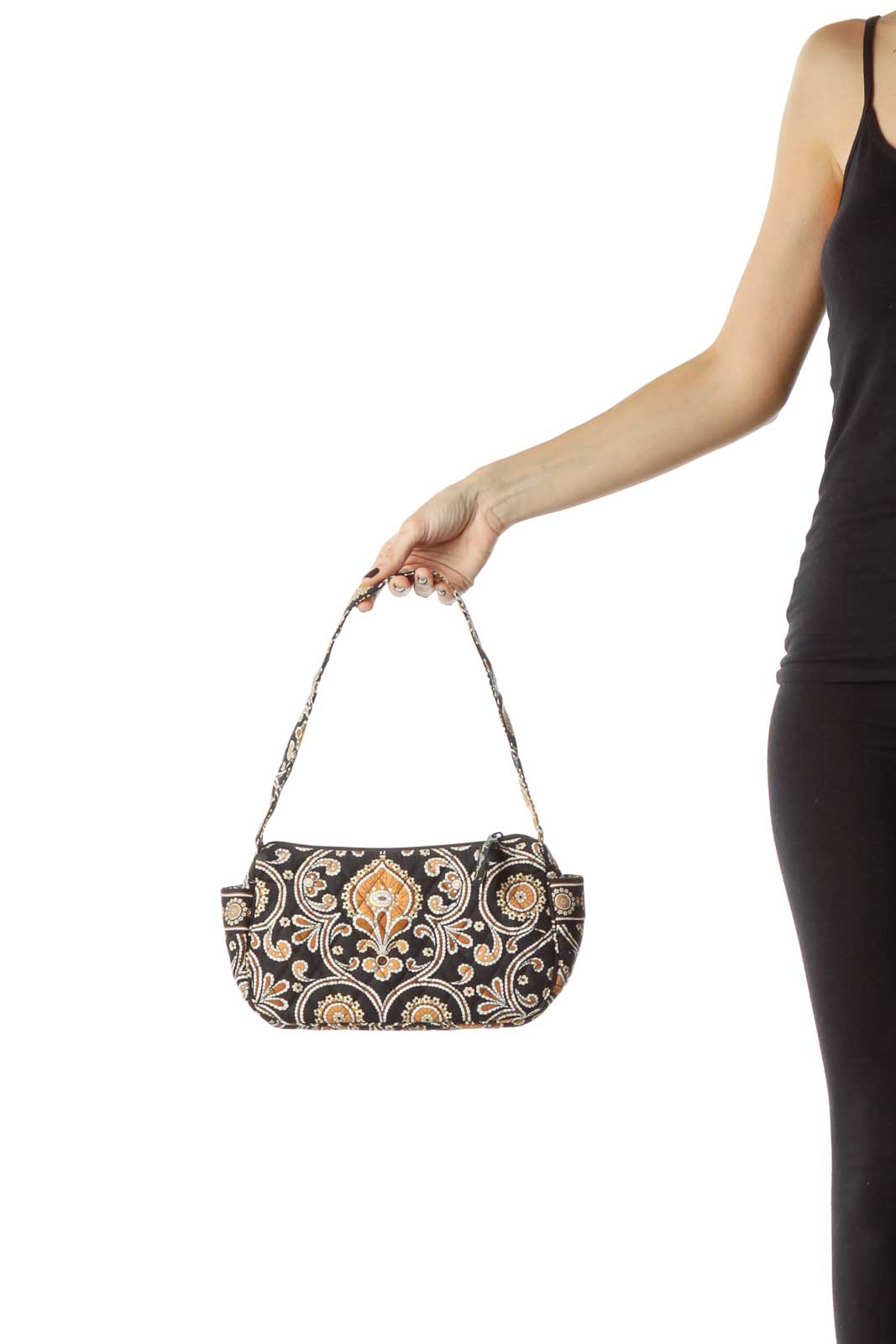 Black Brown Paisley Mini Shoulder Bag