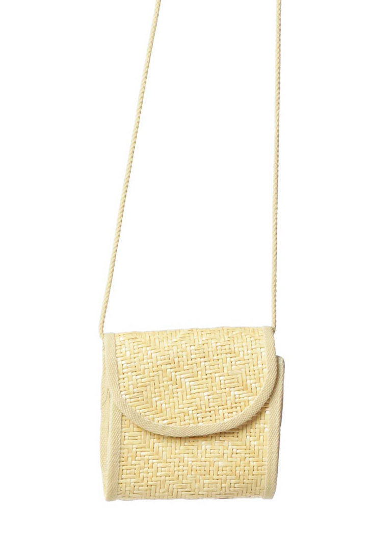 Beige Straw Crossbody Bag