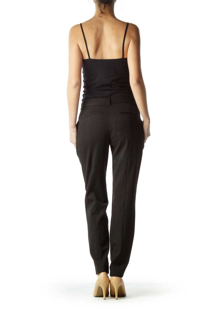 Black Embroidered Cigarette Pant